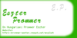 eszter prommer business card